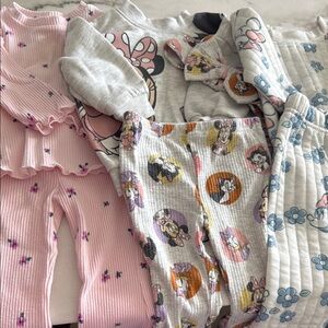 Kids Pajamas Set - Pink, Gray, and Blue